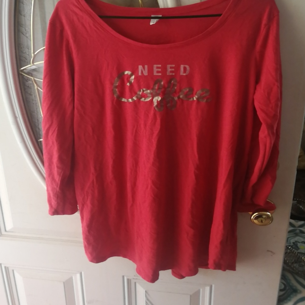 Red long sleeve sleep shirt
